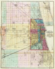 Rufus Blanchard - Map of Chicago and Environs, 1869