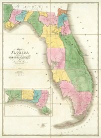 David H. Burr - Map of Florida, 1839