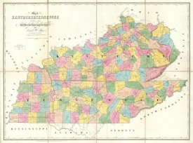 David H. Burr - Map of Kentucky & Tennessee, 1839
