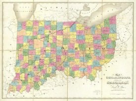 David H. Burr - Map of Ohio and Indiana, 1839