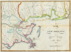 John Melish - Map of New Orleans and Adjacent Country, 1815