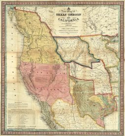 Samuel Augustus Mitchell - A New Map of Texas Oregon and California, 1846