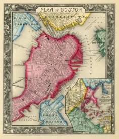 Samuel Augustus Mitchell - Plan of Boston, 1860