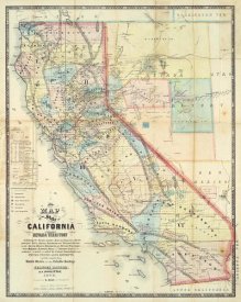 Leander Ransom - New Map of The State of California and Nevada Territory, 1863