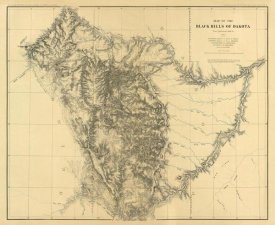 U.S. Geological Survey - Map of the Black Hills of Dakota, 1879