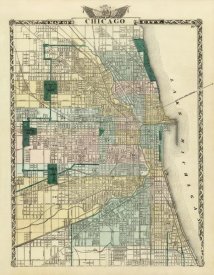 Warner and Beers - Map of Chicago City, 1876