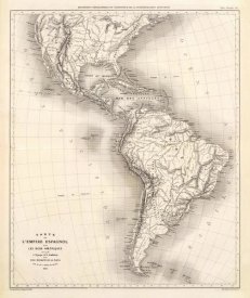 V. Martin de Moussy - Carte de l'Empire Espagnol dans les deux Ameriques, 1873