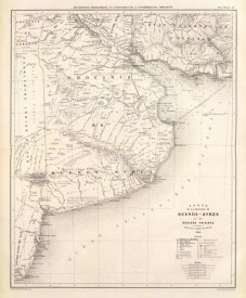 V. Martin de Moussy - Carte, Province de Buenos-Ayres, regions voisines, 1873