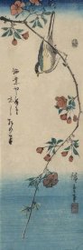 Ando Hiroshige - Small bird on a branch of Kaidozakura (Kaido ni shokin), 1844