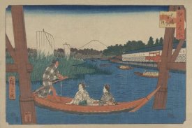 Ando Hiroshige - Island bridge in Mitsumata (Ohashi nakazu mitsumata), 1854