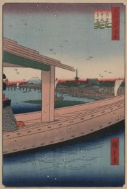 Ando Hiroshige - Distant view of Kinryuzan Temple and Azuma Bridge (Azumabashi kinryuzan enbo), 1857