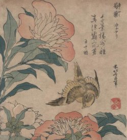 Hokusai - Peony & Canary, 1833