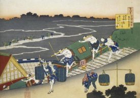 Hokusai - Palanquin Bearers On A Steep Hill