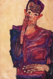 Egon Schiele - Self Portrait With Hand To Cheek