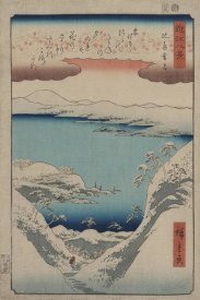 Ando Hiroshige - Evening Snow at Hira