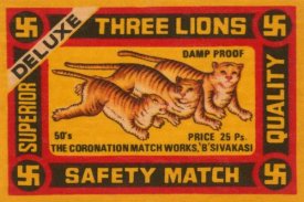 Phillumenart - Three Lions Safety Match