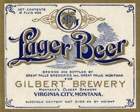 Vintage Booze Labels - Gilbert Brewery Lager Beer