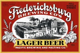 Vintage Booze Labels - Fredericksburg Brewing Co.'s Lager Beer