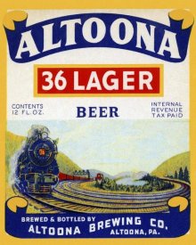 Vintage Booze Labels - Altoona 36 Lager Beer