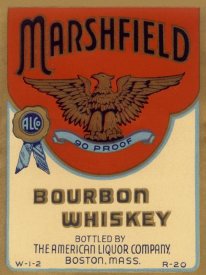 Vintage Booze Labels - Marshfield Bourbon Whiskey