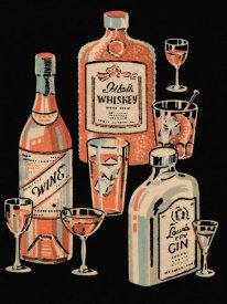 Vintage Booze Labels - Whiskey, Wine & Gin