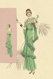 Vintage Fashion - Playful Green Evening Gown