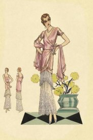 Vintage Fashion - Party Dress in Pink and Blue