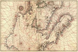 Battista Agnese - Portolan Map of Italy, Sicily, North Africa & the Mediterranean