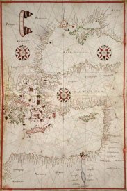 Joan Oliva - Portolan Map of Turkey, Mediterranean, Adriatic and the Agean