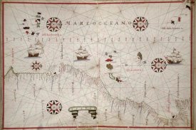 Joan Oliva - Portolan map of the African Coast
