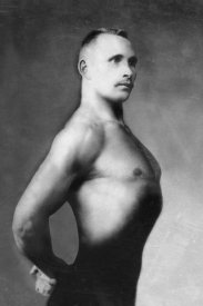 Vintage Muscle Men - Right Profile of Bodybuilder from the Waist Up