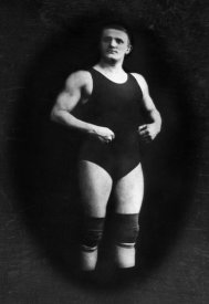 Vintage Muscle Men - Bodybuilder in Wrestling Outfit and Knee Pads
