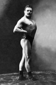 Vintage Muscle Men - Bodybuilder's Shadowed Front and Right Profile