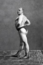 Vintage Muscle Men - Bodybuilder's Back and Left Profile