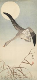 Ohara Koson (Shoson) - Goose Flying in Moonlight, ca. 1910