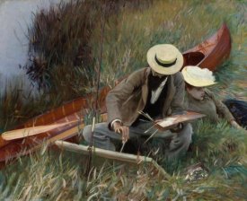 John Singer Sargent - Paul Helleu Sketching with His Wife, An Out-of-Doors Study, 1889