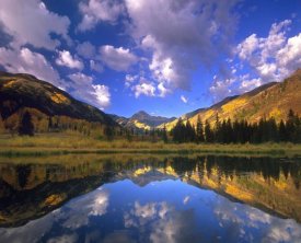 Tim Fitzharris - Haystack Mountain reflected in beaver pond, Maroon Bells, Snowmass Wilderness, Colorado