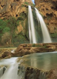 Tim Fitzharris - Havasu Creek, lined with Cottonwood trees, Havasu Falls, Grand Canyon, Arizona