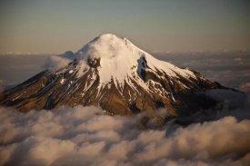 Colin Monteath - Mount Taranaki showing western flanks of dormant volcano above clouds, New Zealand