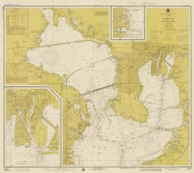 NOAA Historical Map and Chart Collection - Nautical Chart - Tampa Bay - Northern Part ca. 1975 - Sepia Tinted