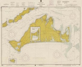 NOAA Historical Map and Chart Collection - Nautical Chart - Marthas Vineyard ca. 1975 - Sepia Tinted