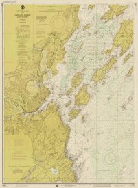NOAA Historical Map and Chart Collection - Nautical Chart - Portland Harbor and Vicinity ca. 1974 - Sepia Tinted
