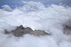 Konrad Wothe - Aerial view of Mt Kinabalu shrouded in clouds, Borneo, Malaysia