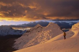 Grant Dixon - Hiker at sunset on Chinchey Massif, Cordillera Blanca, Peru