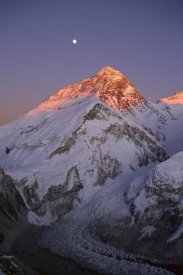 Grant Dixon - Moon over summit of Mount Everest and Khumbu Glacier, Sagarmatha NP, Nepal