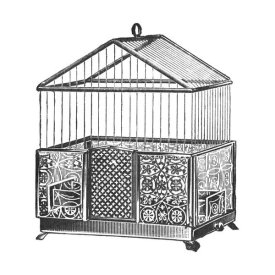 Catalog Illustration - Etchings: Birdcage - Peaked top, patterned base.