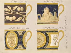 Honoré - Quatre tasses à fond or, ca. 1800-1820