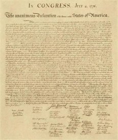 U.S. Government - U.S. Declaration of Independence - Decorative Sepia