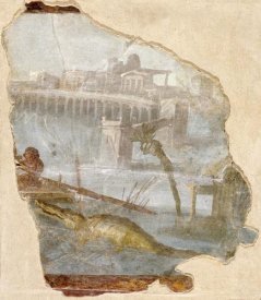Unknown 1st Century Roman Artisan - Fresco Fragment with Nilotic Landscape