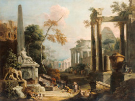 Marco Ricci - Landscape with Classical Ruins and Figures